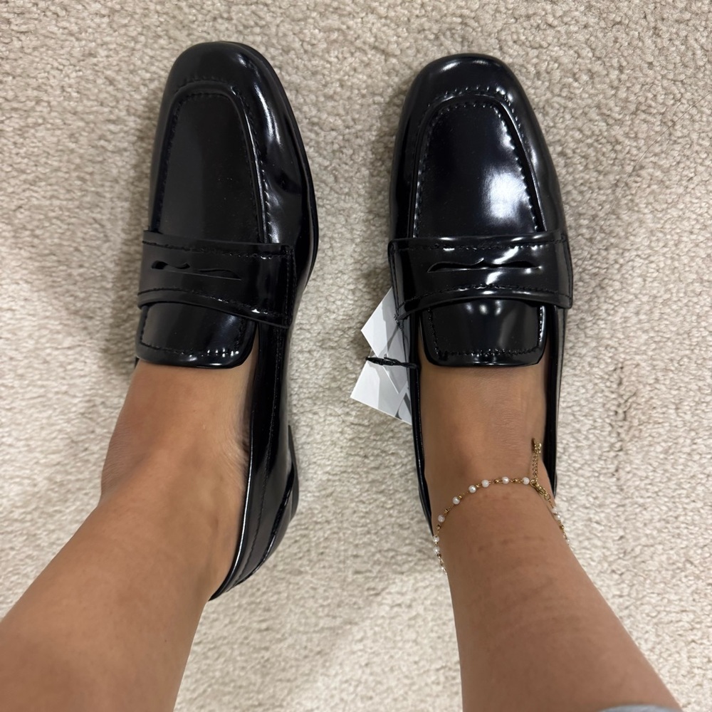 Zara patent leather Black Loafers